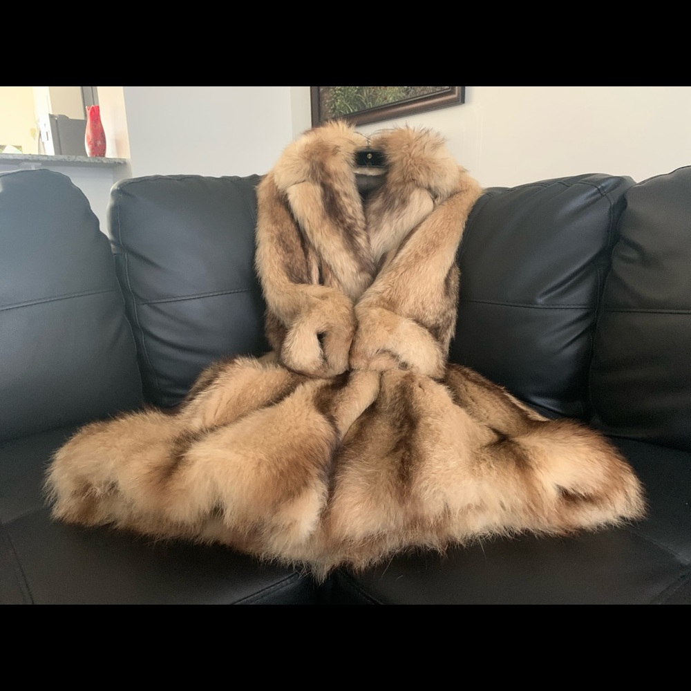 Full length fox fur coat